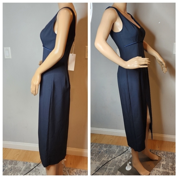 NWT Keepsake The Label Navy Meraz Midi Dress. Size small. Stretch.  Sample. - Picture 6 of 16